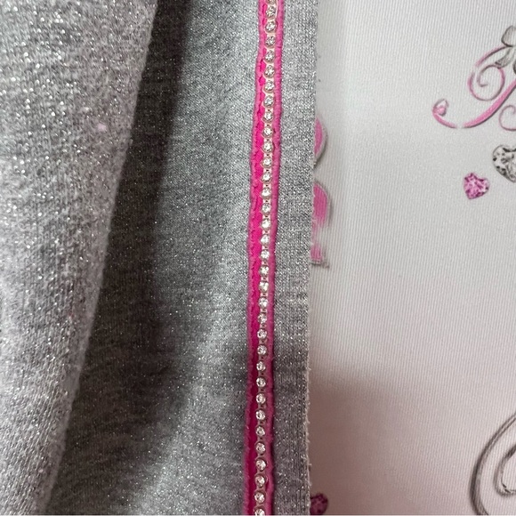 R T school sparkly rhinestone sweater bling line down arms sparkly all over y2k - Picture 4 of 13